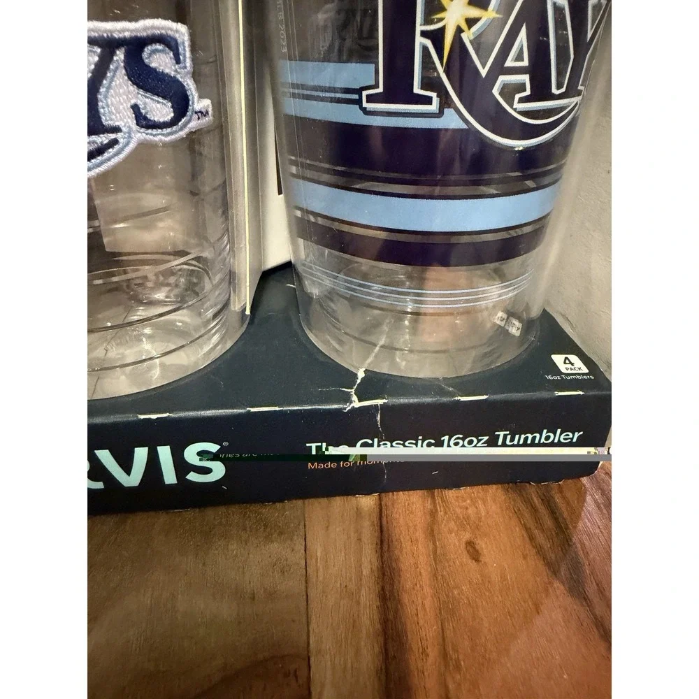 Tervis Tumbler set of four  (4) 16oz Tampa Bay Rays MLB NEW with lids